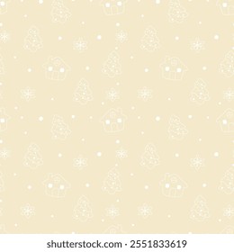 Beautiful Christmas doodle seamless pattern - hand drawn and detailed, great for Christmas textiles, banners, wrappers, wallpapers - vector surface design