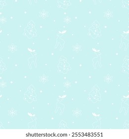 Beautiful Christmas doodle seamless pattern - hand drawn and detailed, great for Christmas textiles, banners, wrappers, wallpapers - vector surface design