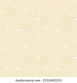 Beautiful Christmas doodle seamless pattern - hand drawn and detailed, great for Christmas textiles, banners, wrappers, wallpapers - vector surface design