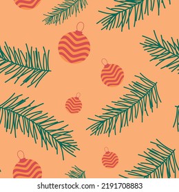 Beautiful christmas doodles seamless pattern - hand drawn and detailed, great for christmas textiles, banners, wrappers, wallpapers - vector surface design