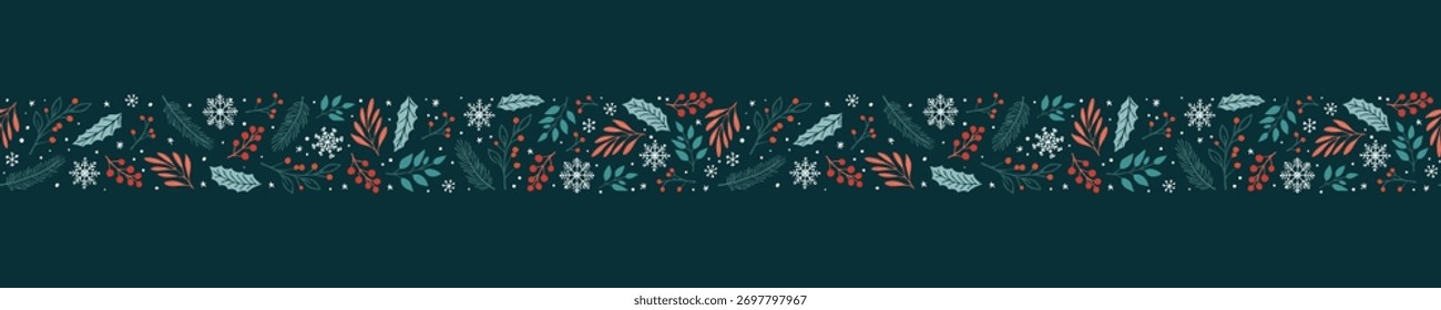 Beautiful christmas doodles seamless pattern - hand drawn and detailed, great for christmas textiles, banners, wrappers, wallpapers - vector surface design
