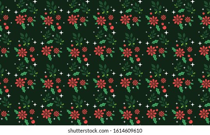 The beautiful of Christmas floral template decoration, with romantic leaf and flower design.