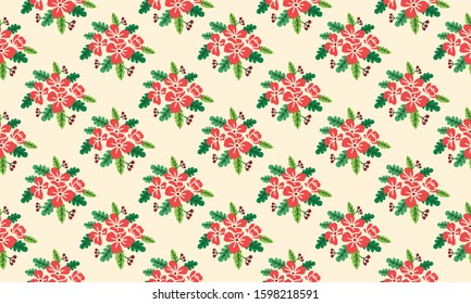 The beautiful of Christmas floral wallpaper decoration, with leaf and flower.