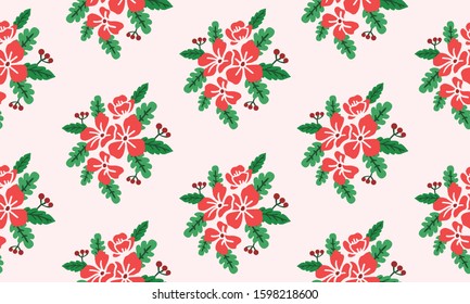 The beautiful of Christmas floral wallpaper decoration, with leaf and flower.