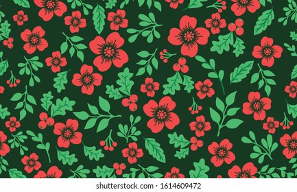 The beautiful of Christmas floral wallpaper decoration, with leaf and flower romantic design.