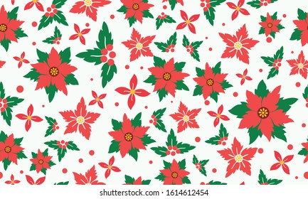 The beautiful of Christmas floral wallpaper decoration, with elegant leaf and flower.
