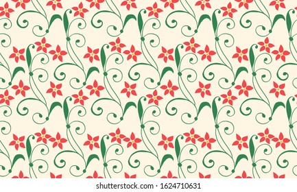 The beautiful of Christmas floral wallpaper decoration, with leaf romantic pattern design.