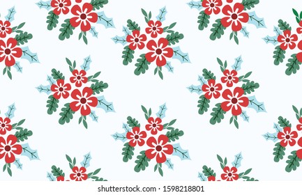 Beautiful Christmas flower pattern background, with elegant red flower.