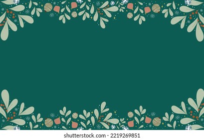 Hermoso patrón de marco de navidad. Carteles de Navidad, envolturas, papeles pintados. Diseño de superficie vectorial.
