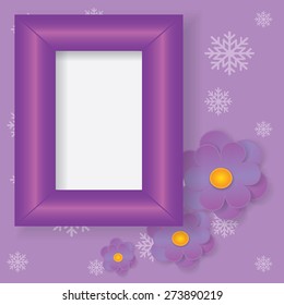 Beautiful Christmas frame with snowflakes on background