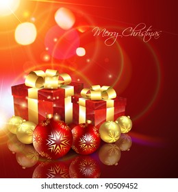 hermosa ilustración vectorial de caja de regalo de navidad