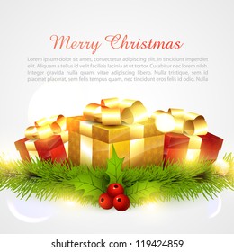 beautiful christmas gifts vector background