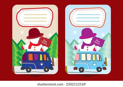 Beautiful Christmas greeting cards for children gift card web poster gift card design print ready