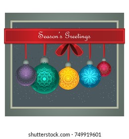 A beautiful Christmas greeting with colorful baubles