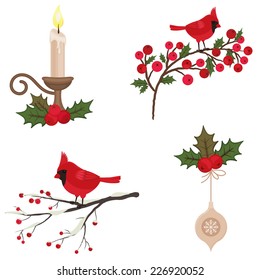 Beautiful Christmas icons set isolated over white