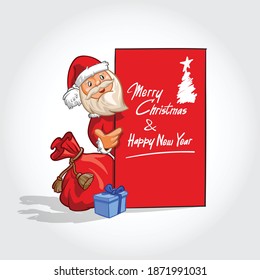 Beautiful Christmas of illustrations with funny Santa Claus. Make the holidays more fun.	