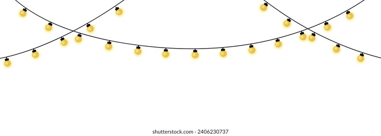 Beautiful Christmas lights on white background