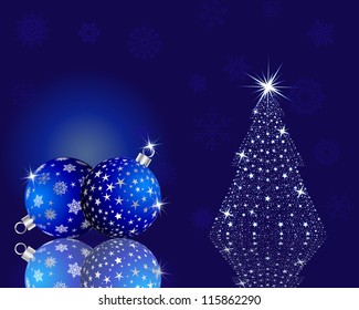Beautiful Christmas (New Year) card. Vector illustration.