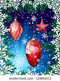 Beautiful Christmas (New Year) card. Vector illustration with transparency and mesh EPS10.