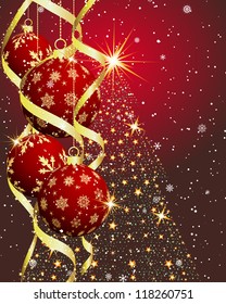 Beautiful Christmas (New Year) card. Vector illustration
