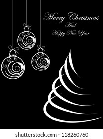 Beautiful Christmas (New Year) card. Vector illustration