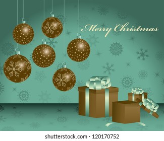 Beautiful Christmas (New Year) card. Vector illustration