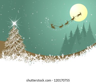 Beautiful Christmas (New Year) card. Vector illustration