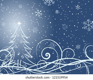 Beautiful Christmas (New Year) card. Vector illustration.