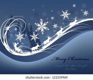 Beautiful Christmas (New Year) card. Vector illustration with mesh.
