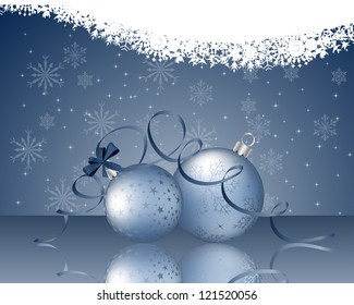 Beautiful Christmas (New Year) card. Vector illustration with transparency and mesh. Eps 10.