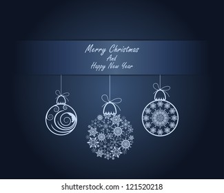 Beautiful Christmas (New Year) card. Vector illustration with transparency. Eps 10.