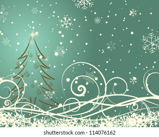 Beautiful Christmas (New Year)retro  card. Vector illustration.