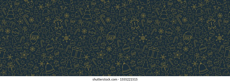 Beautiful Christmas pattern with decorations. Xmas seamless texture. Vector