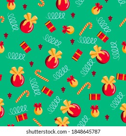 Beautiful Christmas pattern with ornament. Christmas wrapping paper concept.