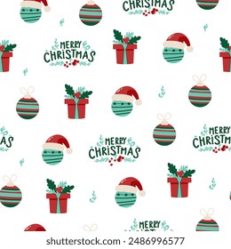 Beautiful Christmas pattern seamless, handmade pattern, great for Christmas textiles, banners, wraps, wallpapers - vector surface. Christmas elements.