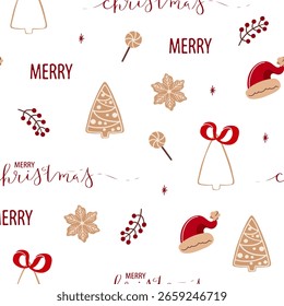 Hermoso patrón de Navidades sin fisuras, patrón hecho a mano, ideal para Navidades textiles, Anuncios, envolturas, Fondos de pantalla - superficie de Vector. Navidades Elementos.