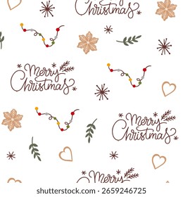 Hermoso patrón de Navidades sin fisuras, patrón hecho a mano, ideal para Navidades textiles, Anuncios, envolturas, Fondos de pantalla - superficie de Vector. Navidades Elementos.