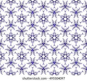 beautiful Christmas pattern with snowflakes. vector illustration. blue gradient.