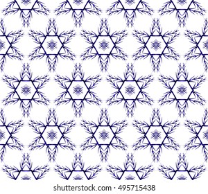 beautiful Christmas pattern with snowflakes. vector illustration. blue gradient.