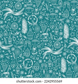 Beautiful Christmas pattern. Christmas wrapping paper. New Year vector decor.