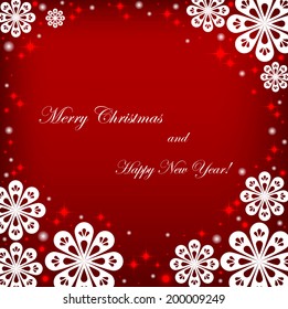 Beautiful Christmas red background .Vector  illustration