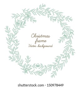 Beautiful christmas round frame. Vector illustration