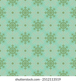 Bonito Natal sem costura vetor de neve textura floco no fundo turquesa. Padrão sazonal monocromático para papel de embrulho, cartões de saudação, convites, caixas de presente e fundo da web.