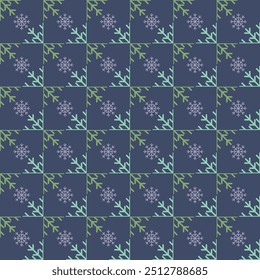 Schöne Weihnachten nahtlose Vektor Schneeflocke Textur auf violettem Hintergrund. Ein saisonales Muster zum Verpacken von Papier, Grußkarten, Einladungen, Geschenkboxen und Webhintergrund.