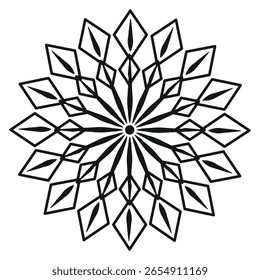 Beautiful Christmas Snowflake design. Vector illustration of geometric Snowflake isolated transparent backgorund. Snowflake ready for winter holiday poster banner cover design. EPS 10
