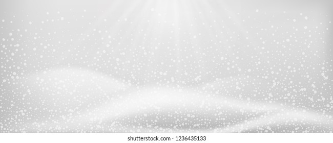 Beautiful christmas snowly holiday background with shining vector lights and snowflakes.