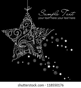 Beautiful Christmas Star illustration. Christmas Card