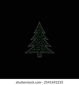 Un hermoso diseño de árbol de Navidad con algo de nieve