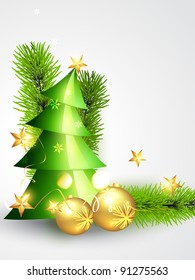 beautiful christmas tree design vector art