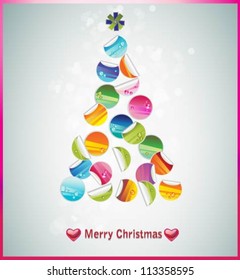Beautiful Christmas tree illustration. Christmas Card